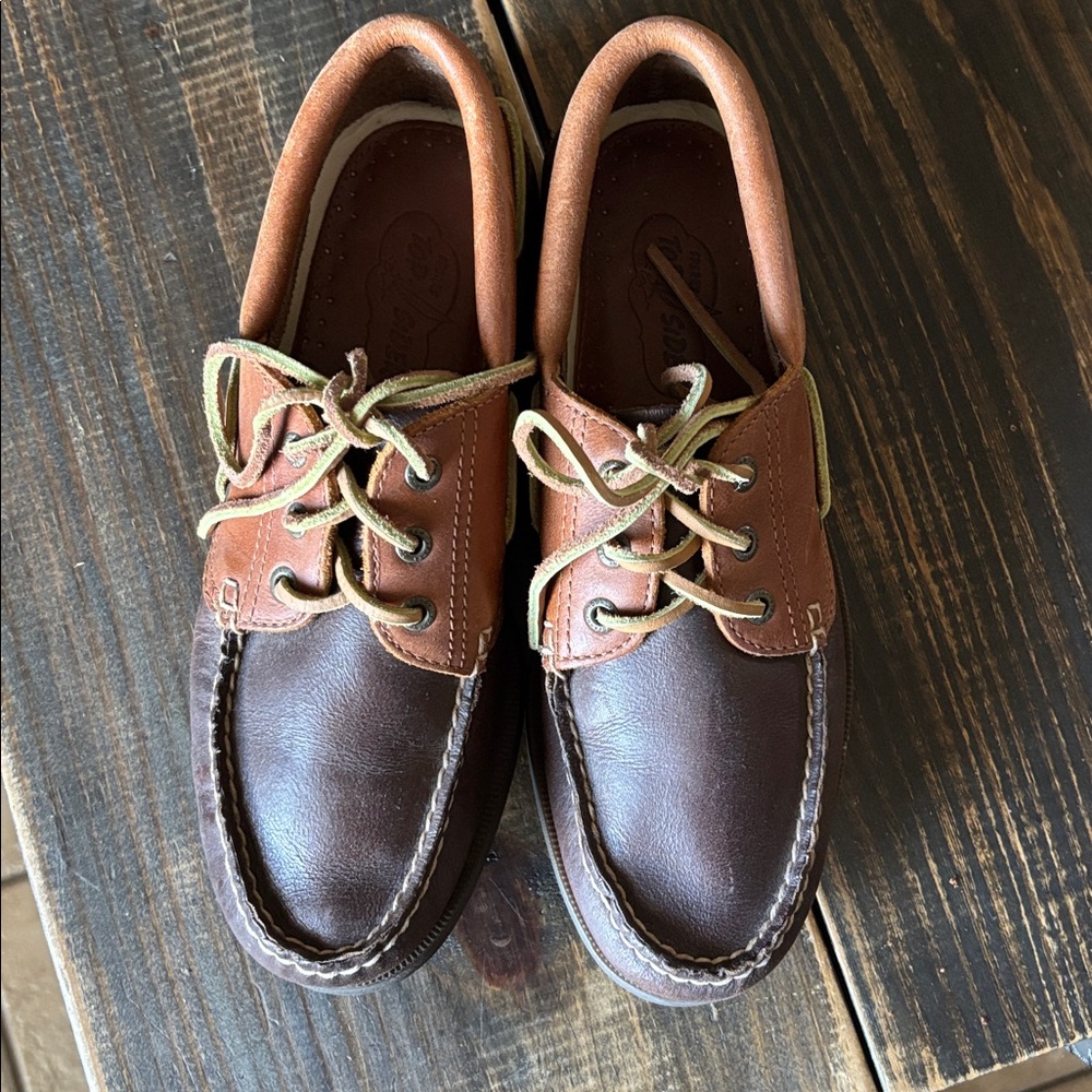 Sperry Two-Tone Brown Leather Boat Shoes
